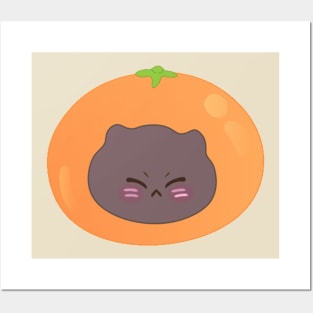 Kawaii cute kitty grumpy orange Posters and Art